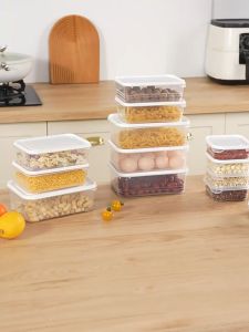 กล่องอาหาร กล่องถนอมเนื้อสัตว์แช่แข็ง โปร่งใส  ทนความร้อน เข้าไมโครเวฟได้ ที่เก็บผัก ผลไม้ ในตู้เย็น อเนกประสงค์  5 ขนาด