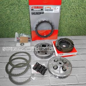 paket RUBAHAN kopling komplit motor yamaha jupiter z1 (20t) lonceng mangkok kampas ganda assy kampas kopling set 4 keping kaki 4 + lawan mx old plat besi gesek dan bearing 6901 per kopling smash