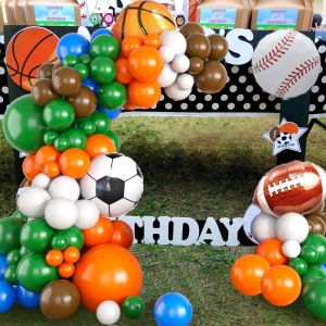 108Pcs A set of sports themed football basketball baseball rugby foil balloon set birthday party graduation party decoration