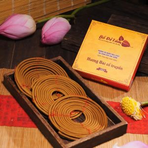 Hương nhang bài vòng Bồ đề tâm 5 vòng thắp 24 giờ hương bài  cổ truyền tự nhiên không hóa chất hộp giấy