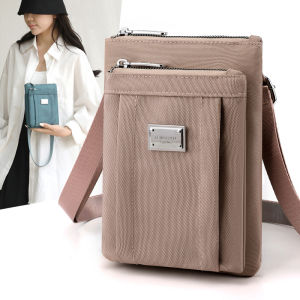 Lightweight Mobile Phone Bag Easiest for Match Casual Crossbody Bag Waterproof Nylon Shoulder Bag Small Square Bag Vertical Mobile Phone Bag