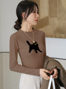 เสื้อชั้นในผู้หญิงคอปกสูงแบบมีขนแกะ ทรงสลิมฟิต ทรงเกาหลี ฤดูหนาว 2024 เสื้อชั้นในผู้หญิงแบบสวมหัว