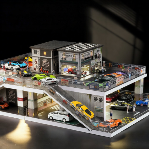 Lighted Car Storage and Display Garage 1:64 Model