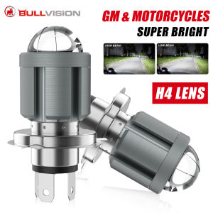 Bullvision 12-80V Universal H4 LED Motorcycle Headlight 6000K Angel Eye Motor Led Bulb Motorbike Head Lamp White High Low Beam