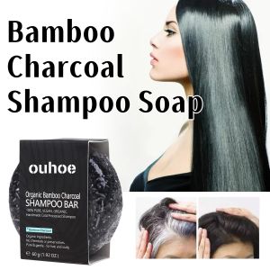 Bamboo Charcoal Shampoo Soap Deep Clean The Scalp Create Dark And Thick Hair Improve Dryness Hair Nourish Charcoal Shampoo Soap