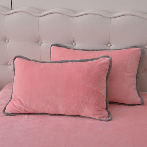 Áo Chăn Gối Nhung San Hô Sữa Cặp Đôi Mùa Đông 48cmx74cm Vỏ Chăn Gối Đơn Chất Liệu 100% Vải Cotton Pha Trộn