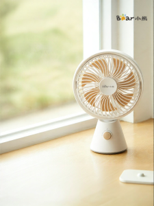 [China Plug Adapter Needed] Bear | Portable USB-Charging Wireless Quiet Desk Fan