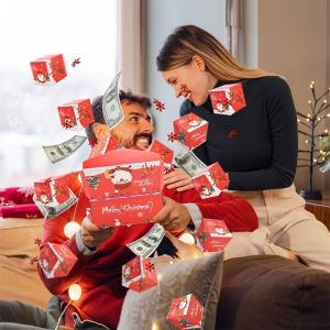 Christmas Pop-Up Explosion Gift Box Surprise Jumping Box for Birthday Anniversary Valentine Proposal Diy Money Folding Envelope