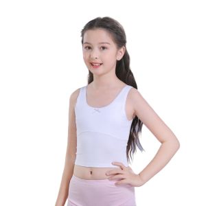 Mùa Hè 2020 8-18 Tuổi Teen Áo Yếm Giản Dị Áo Ngực Bằng Vải Bông Nguyên Chất Áo Ba Lỗ Trẻ Em Cô Gái Tuổi Dậy Thì Quần Áo Màu Trơn Quần Lót Nữ Sinh Viên Áo Sơ Mi Hàn Quốc