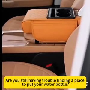 4-in-1 Car Armrest Pad Multifunctional Center Console Cushion Leather Armrest Box with Cup Holder Tissue Box Side Pocket