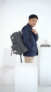 Vitlexs Ransel Pria Waterproof Warna Hitam Bahan PVC Tas Pria Anti Air Tas Sekolah Tahan Air