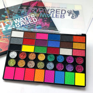 42 Color Face & Body Paint PaletteWater Soluble Long Lasting Safe Halloween Body Painting Pigments for Face Body Paint Makeup
