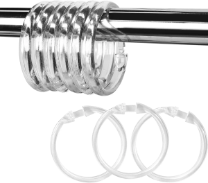 12pcs Circular Shower Curtain Rings Bath Curtain Rings for Bathroom Glide Easily on Bathroom Shower Rod Shower Hooks