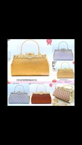 CLUTCH กระเป๋าผู้หญิง กระเป๋าคลัชท์ รุ่นผ้า กากเพชร 🔷 หัวโบว์ พร้อมส่งทันที✅