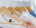 (5 PCS) HIGH QUALITY WOODEN HANGER CLOTHES HANGERS WOOD HANGERS. 