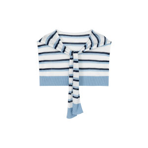 Office Suitable Neck Protecting Knitted Striped Shawl Women Summer