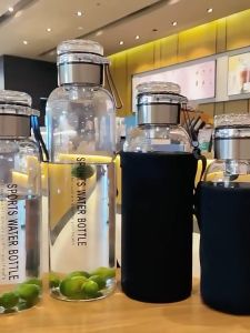 Myelement -20_150°C Borosilicate BPA Glass Tea Bottle Cups-With Tea Filter Tea Filter Cup Portable Glass Water Bottle