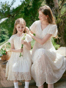 XIANGYING | Parent-Child Style French Casual Vacation Dress