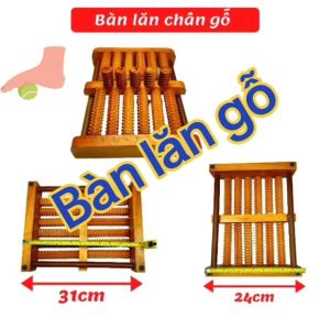 Bàn lăn gỗ massage chân 6 hàng 31x24x6cm - giúp lưu thông máu thiết kế đơn giản tiện lợi sử dụng