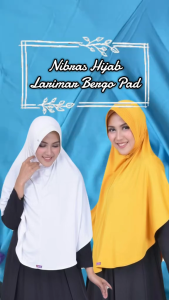 Baru Nibras Hijab NH Bergo Larimar Pad Bahan teja polyspandek Hijab pingunin