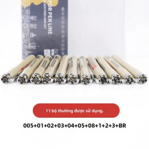 hopk | Bộ 12 Bút Vẽ Màu Sắc Nét Cao Cấp Dành Cho Vẽ Manga Phác Thảo Mực Đen Đầu Kim Vẽ Đường Nét Đồ Dùng Văn Phòng Phẩm