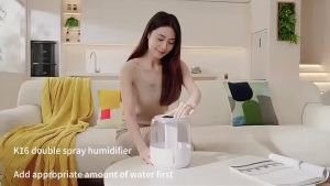 LinJn 6.8L large capacity humidifier USB Double spray Home bedroom office bedroom desktop with small night light