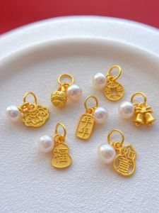 Natural Pearl Pendant 925 Antique Silver Gold Plated Lucky Charm Daily Fortune Increase Vintage Girl Style Fashion Jewelry