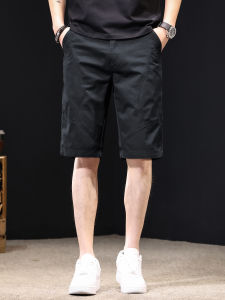 กางเกงขาสั้นทำงานฤดูร้อนใหม่สำหรับผู้ชาย ทรงหลวม ทรงตรง กางเกงขายาวห้าแฉก ทรงลำลอง สไตล์อเมริกัน กางเกงขายาวห้าแฉก