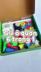 [LHT XNK] Cờ Ô Ăn Quan 6in1 Liên Hiệp Thành Boardgame Cờ Ô Ăn Quan Cá Ngựa Cờ Vây Caro Đồ Chơi