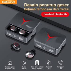Headset Bluetooth Terbaru TWS M90 Headphone Nirkabel Asli Earphone Gaming Bluetooth 5.2 Headset Stereo Full Bass Musik Earbud Olahraga Dengan Mikrofon untuk semua hp Iphone Android