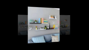 Kệ gỗ trang trí treo tường kệ thanh ngang treo tường kết cấu dấu chân gỗ MDF lõi xanh chống ẩm