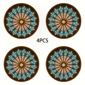 4-piece set - wooden placemat anti slip and heat-resistant desktop protection dining table decoration restaurant gift