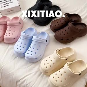 XIXITIAO | Slim Pink Colorful EVA Soft Thick Sole Height-Increasing Summer Sandal