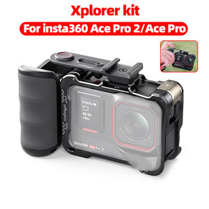 ชุดที่จับ AMagisn Xplorer สำหรับ Insta360 Ace Pro 2 / Ace กล้องแอ็คชั่นโปรกรงชุดอุปกรณ์ถ่ายภาพถนนที่เลื่อนกล้องได้อย่างรวดเร็วสำรวจอุปกรณ์เสริม