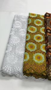 2025 Nigerian Lace Fabric High Quality Embroidered Cotton 5 Yards African Cotton Lace Fabric Elegant Dress for Women Sew A4233