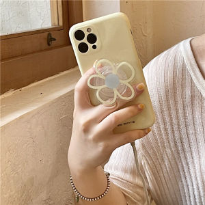 HIMOon Original Ins Style Floral Phone Case Transparent Full Cover Anti-Fall for Apple 14 Promax Mobile Phone Stand Soft Silicone