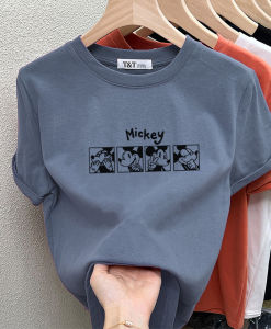 Womens Cotton Short Sleeve T-Shirt round Neck Slim Fit Fashionable Base Shirt Commute Style Summer Season Solid Color Knitted Top