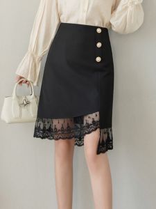 DAIXIANGFEIZI | Lace Fish Tail High Waist Slimming A-Line Half Skirt
