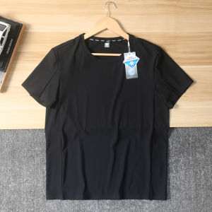 Surprise Ice Skin Coolness plus Seamless Sealing Summer Mens Sports Quick Dry Elastic Short Sleeve round Neck T Shirt