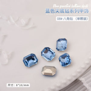 Đá Rhinestone Màu Xanh Nhạt Sắc Cạnh Đá Cuội Hình Trái Tim Vuông Đá Quý Siêu Lấp Lánh Mỹ Phẩm Làm Đẹp Móng Tay Lâu Trôi Thoải Mái