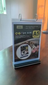 A4 Menu Display Holder Multi-Page Flip Menu Board Table Card Rack Restaurant Acrylic Turning Page