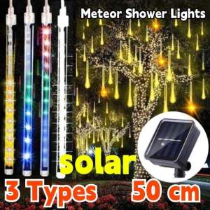 Waterproof Solar 50CM Meteor Shower Light LED Outdoor Waterproof Fairy String Light for Outdoor Garden Christmas Decor