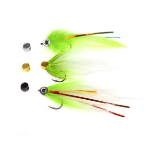 Bimoo 10PCS Fly Tying Metal Fish Mask Head With 3D Fish Eyes For Zonker Streamer Baitfish Musky Bass Trout Sea Fishing Lures