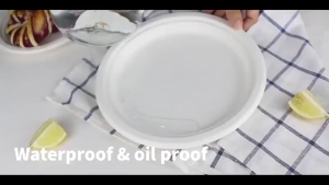 50pcs Round Disposable Plate 9"/10" Inch Extra Strong Thick Microwave Safe Paper Plate Cut Oil Resistant Biodegradable For Party