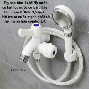 Combo củ sen tắm nhựa+ bộ dây sen tắm tăng áp RẺ- BỀN- ĐẸP (hcm)