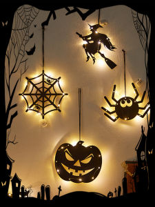 Lanterns Acrylic สไตล์การ์ตูนฮาโลวีน ตกแต่งพื้นหลัง ของเล่นขนาดเล็ก เครื่องประดับตกแต่งงานปาร์ตี้ ไฟ LED