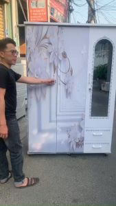 TỦ QUẦN ÁO TỦ NHỰA ĐÀI LOAN MẪU MÃ ĐẸP IN HÌNH 3D CÓ GƯƠNG - TỦ ĐỰNG QUẦN ÁO 3 CÁNH 1M7 VÀ 1M8 - FREESHIP HCMBD