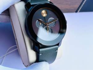 ĐỒNG HỒ NAM CHÍNH HÃNG Movado 3600445 Quartz Grey Black Dial & Leather Chronograph For Men