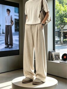 ZHUOCAN | Relaxed Loose Fit Linen Men Pants