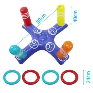 Party Sport Swimming Inflatable Ring Toss Game Floating Pool Toys for Adult Water Accessories Beach Supplies with 4 Loops